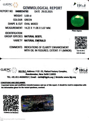 5.69/CT Natural Panna Stone with Govt. Lab Certificate (3441)